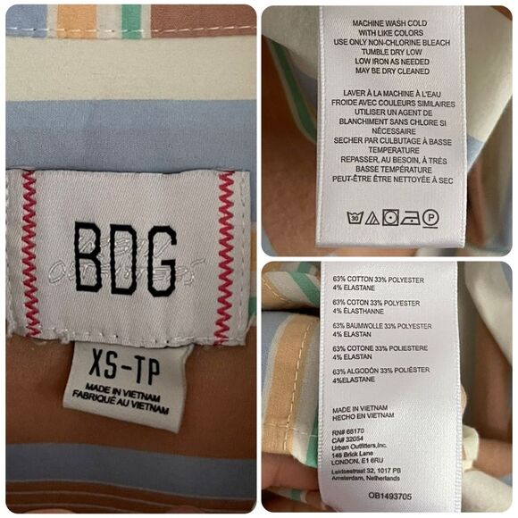 Urban Outfitters BDG Frankie Spliced Button-Down Shirt in Yellow Multi - Picture 7 of 10